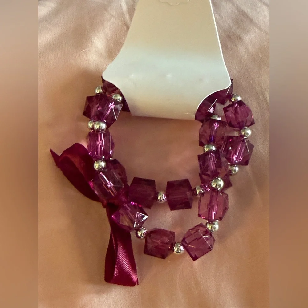 Elegant Pink Beaded Bracelet NWT